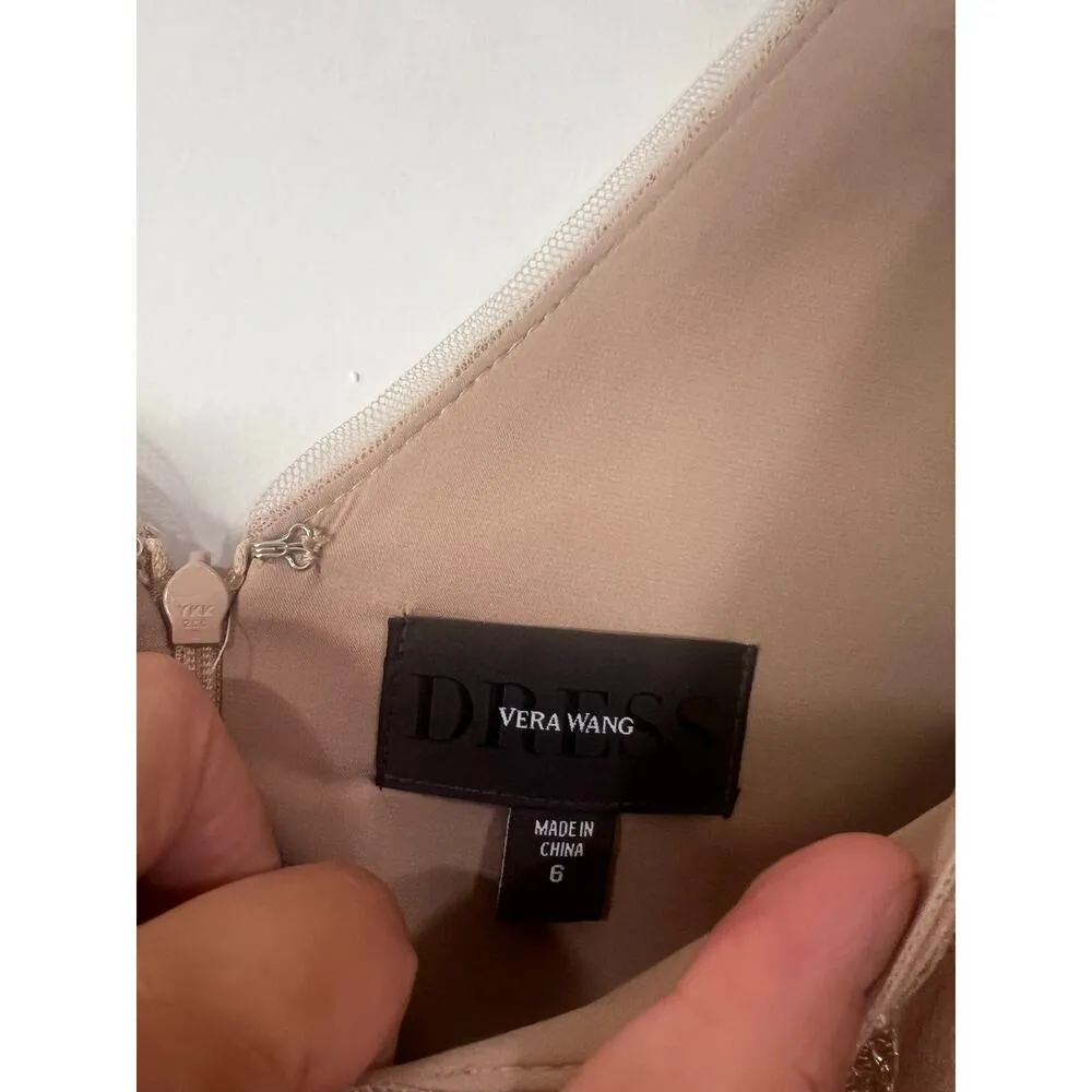 Vera Wang Womens Lace & Sequin Sleevless Formal Dress Prom Wedding Size 6 - Image 8