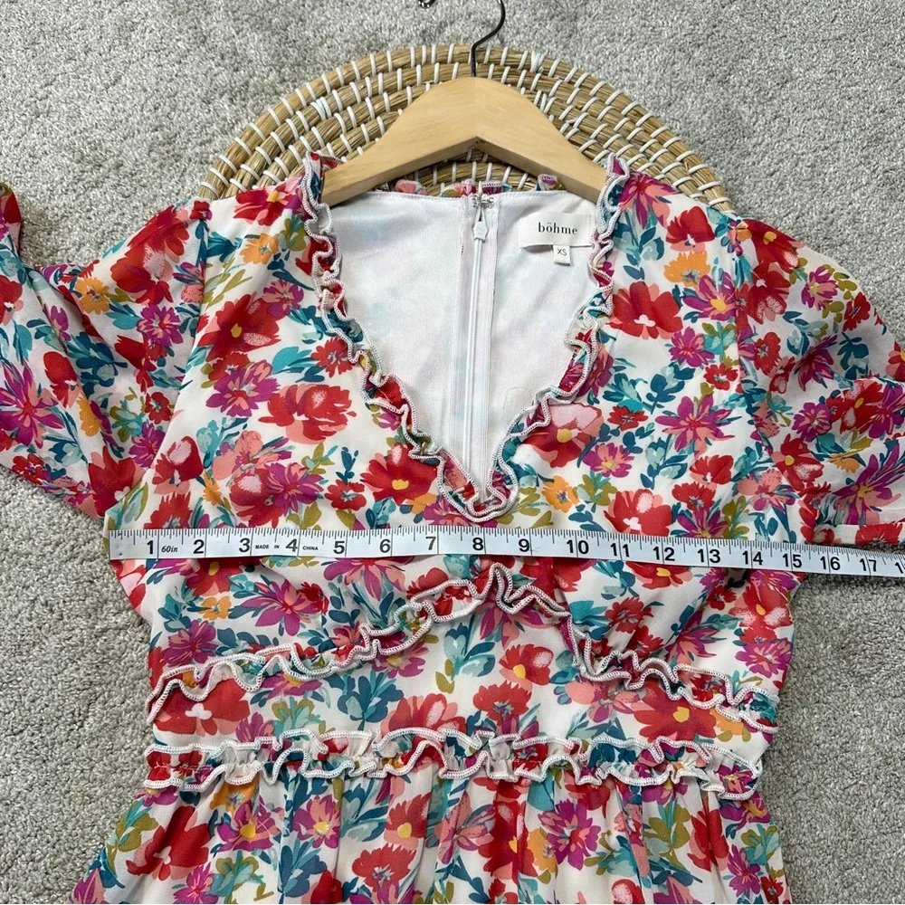 bohme Women’s Kendal Floral Maxi Dress Longsleeve V-Neck in Multicolor Size XS - Image 14