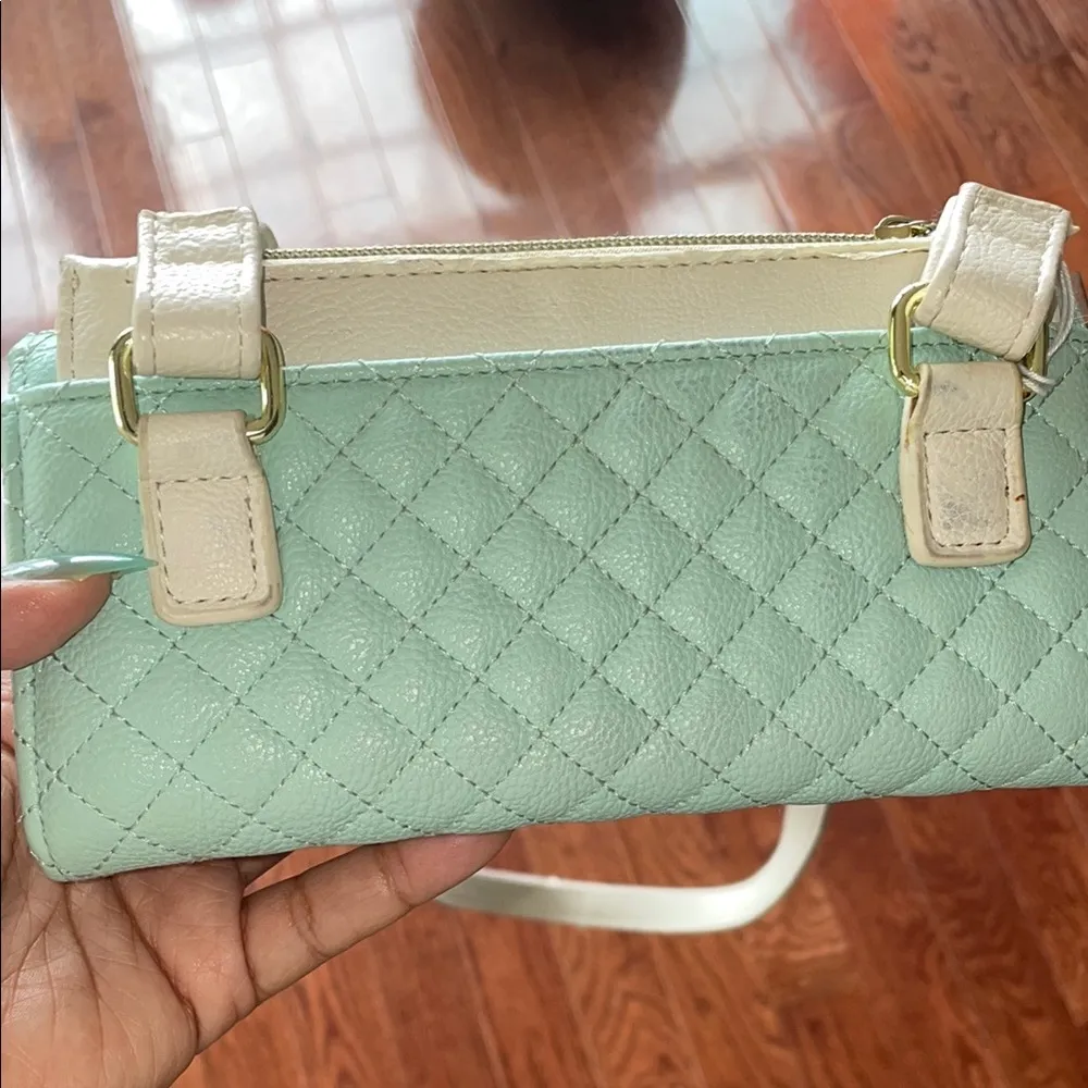 Vintage Y2K Betsey Johnson Green Quilted Kawaii Crossbody Wallet Super - Image 3