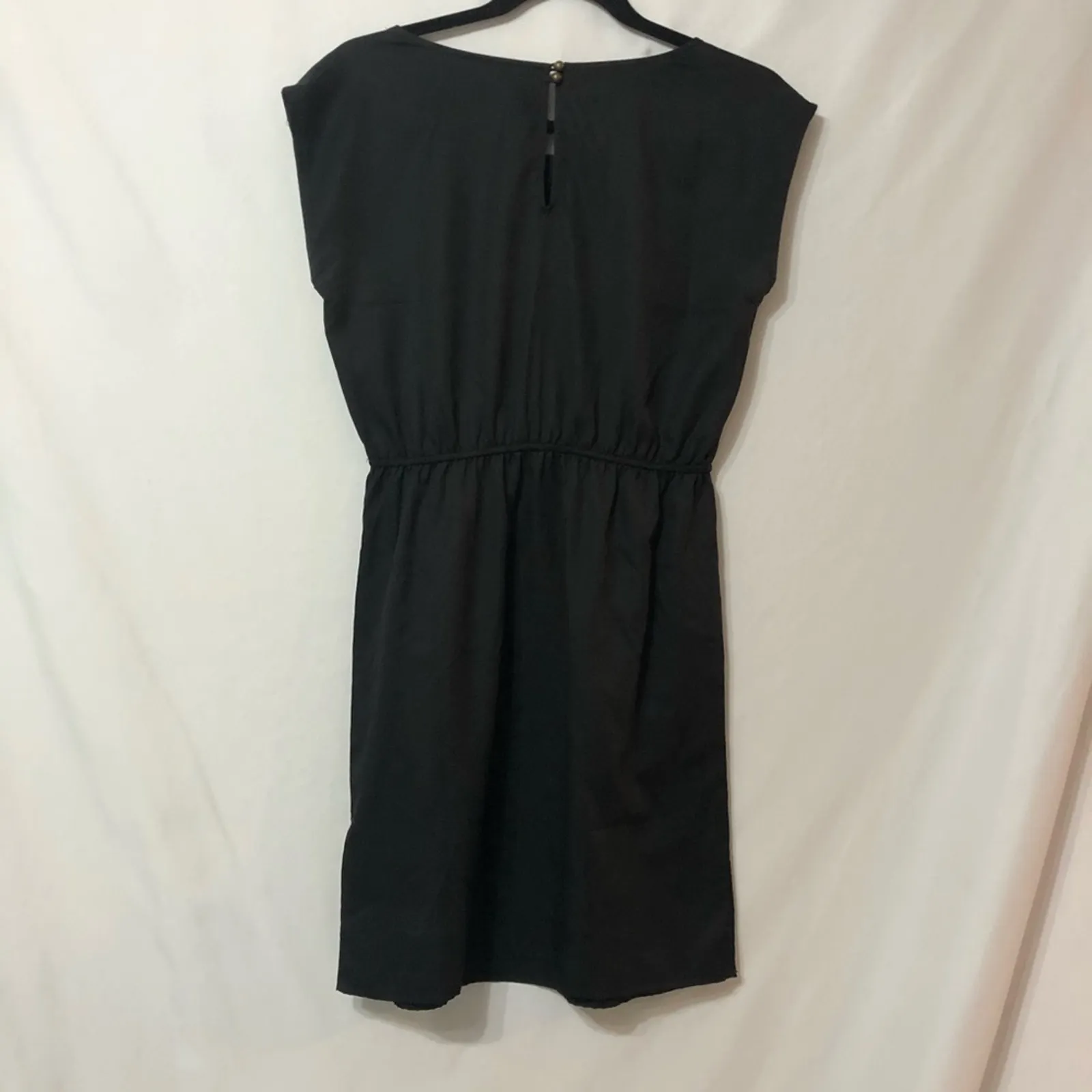 Banana Republic Black Cutout Neckline Dress Women 4P Cap Sleeve Mini Whimsy Goth - Image 8