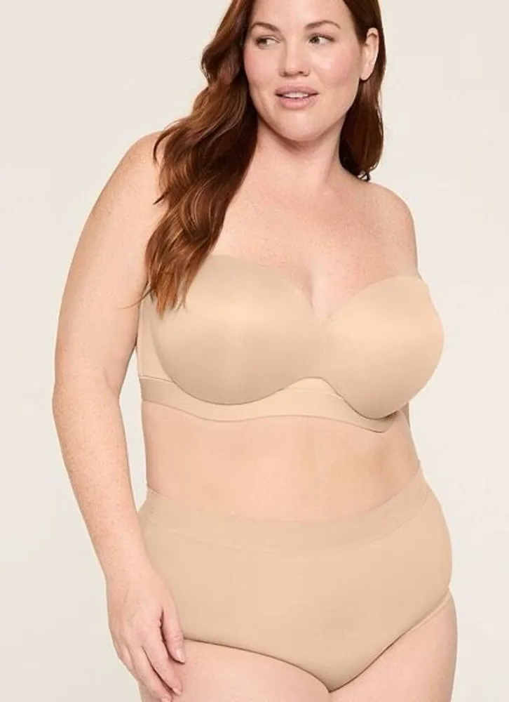 Cacique Comfort Bliss Lightly Lined Multi-Way Strapless Bra Nude Tan Size 46C - Image 1
