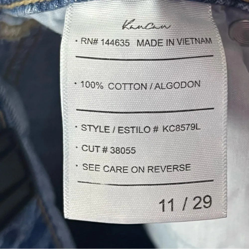 KANCAN 100% Cotton Light Wash High Rise Ripped Distressed Jeans, Size 29 Blue - Image 4