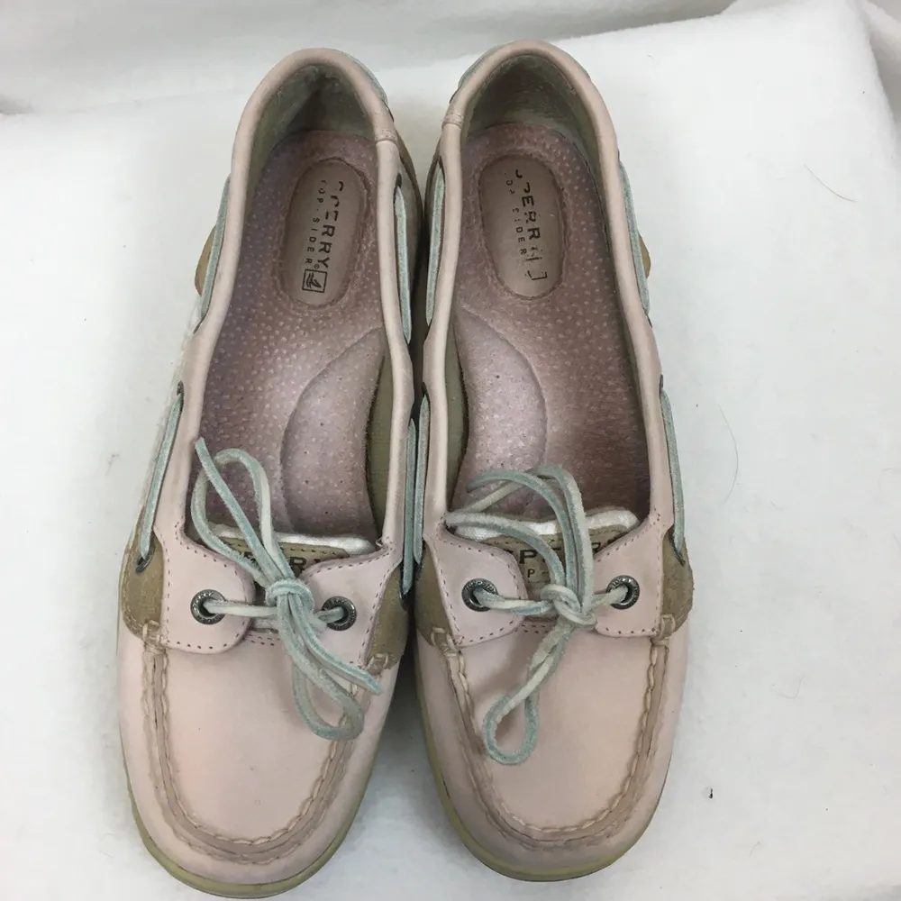 Sperry Pink & Tan Leather Angelfish Topsider Shoe 7 - Image 4