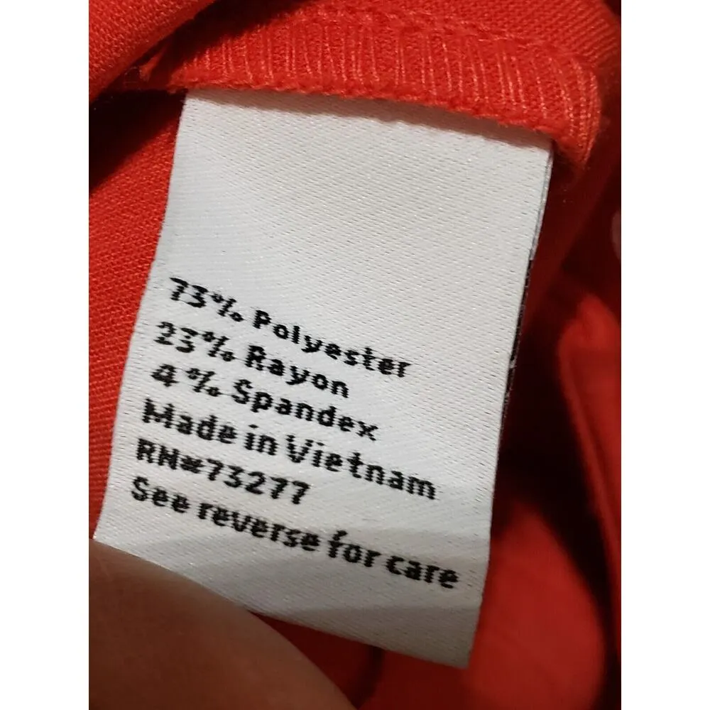 Nine West Womens Red Solid Polyester Casual Wide Leg Kick Flare Pants Size 4 - Image 7