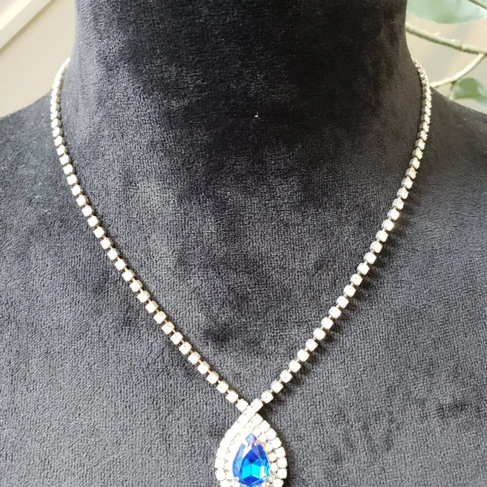 Womens Silv Plated Blue Zircon Rhinestone - Image 2