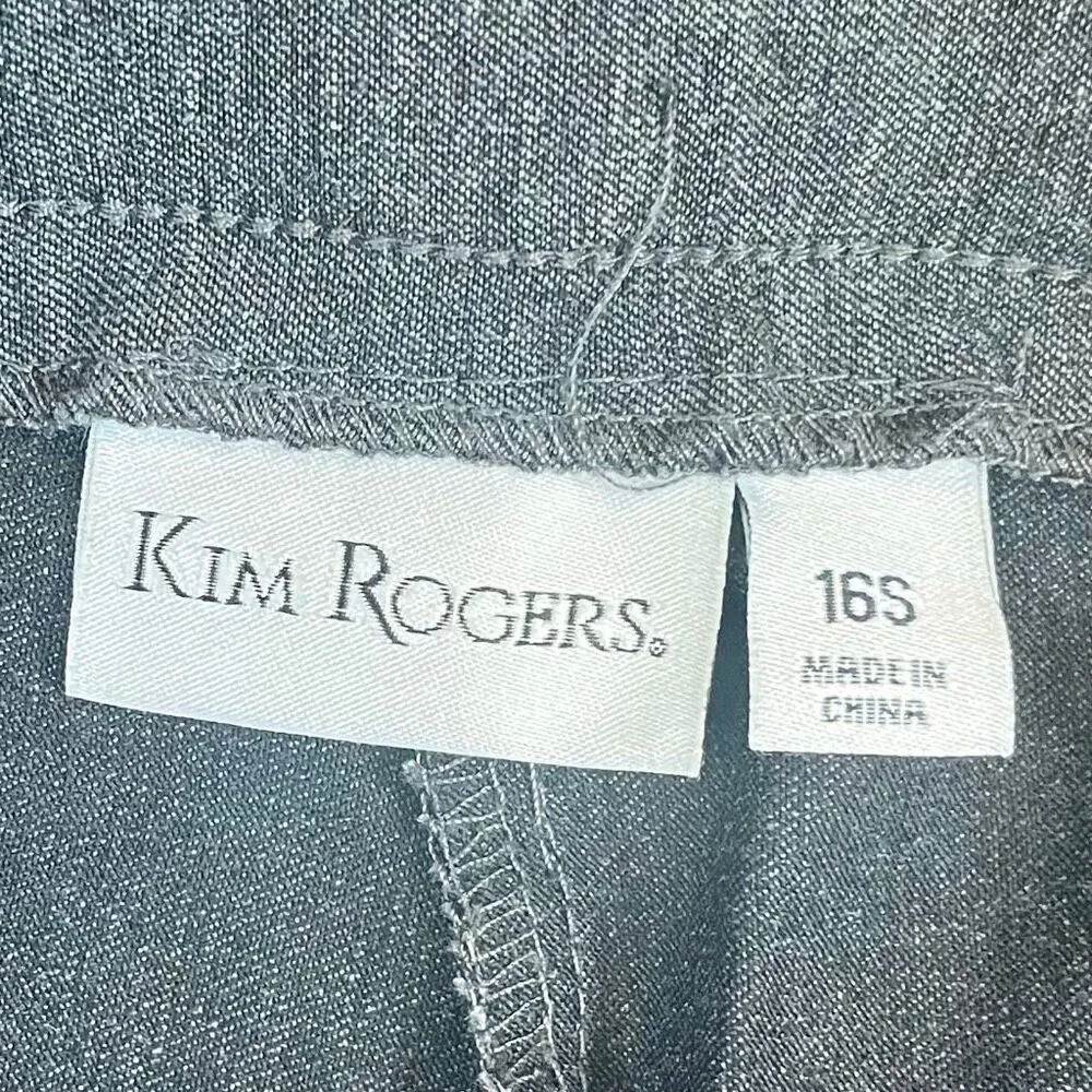 Kim Rogers Short Gray Pull-On Pants 16S - Image 4