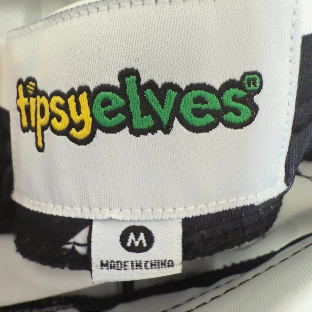 Tipsy‎ Elves Medium Black White Cowl Leggings Yoga Athletic casual - Image 9