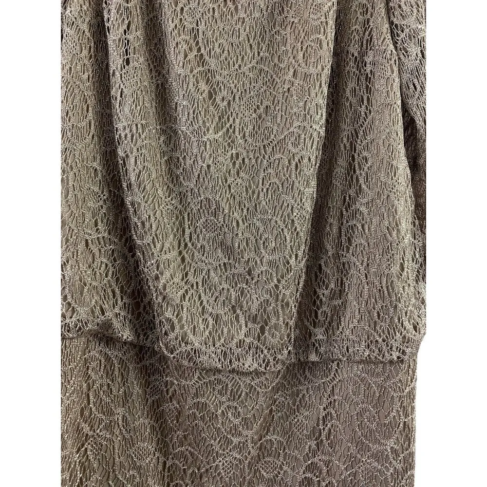 SL Fashion Women's Metallic Fringe Dress Size 18W - Image 3