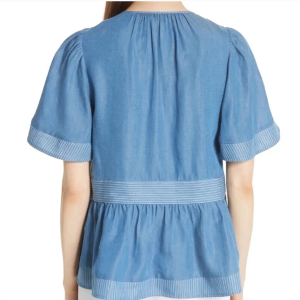 Kate Spade Indigo Railroad Chambray Blue Top - Image 5
