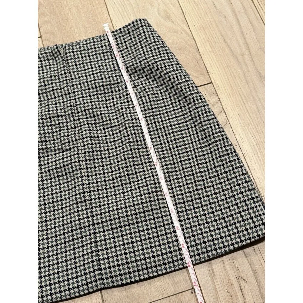 Monki Womens Size XS Houndstooth Side Zip Lined Academia Office Sexy Mini‎ Skirt - Image 8