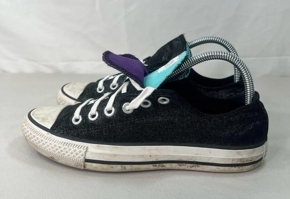 All Star Black Sparkle Dual Tongue Women’s Shoe Size 8 SKU#24685 - Image 4