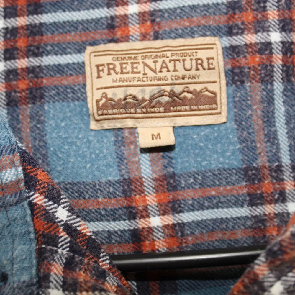 Free Nature Blue and Red Flannel Size Medium - Image 4