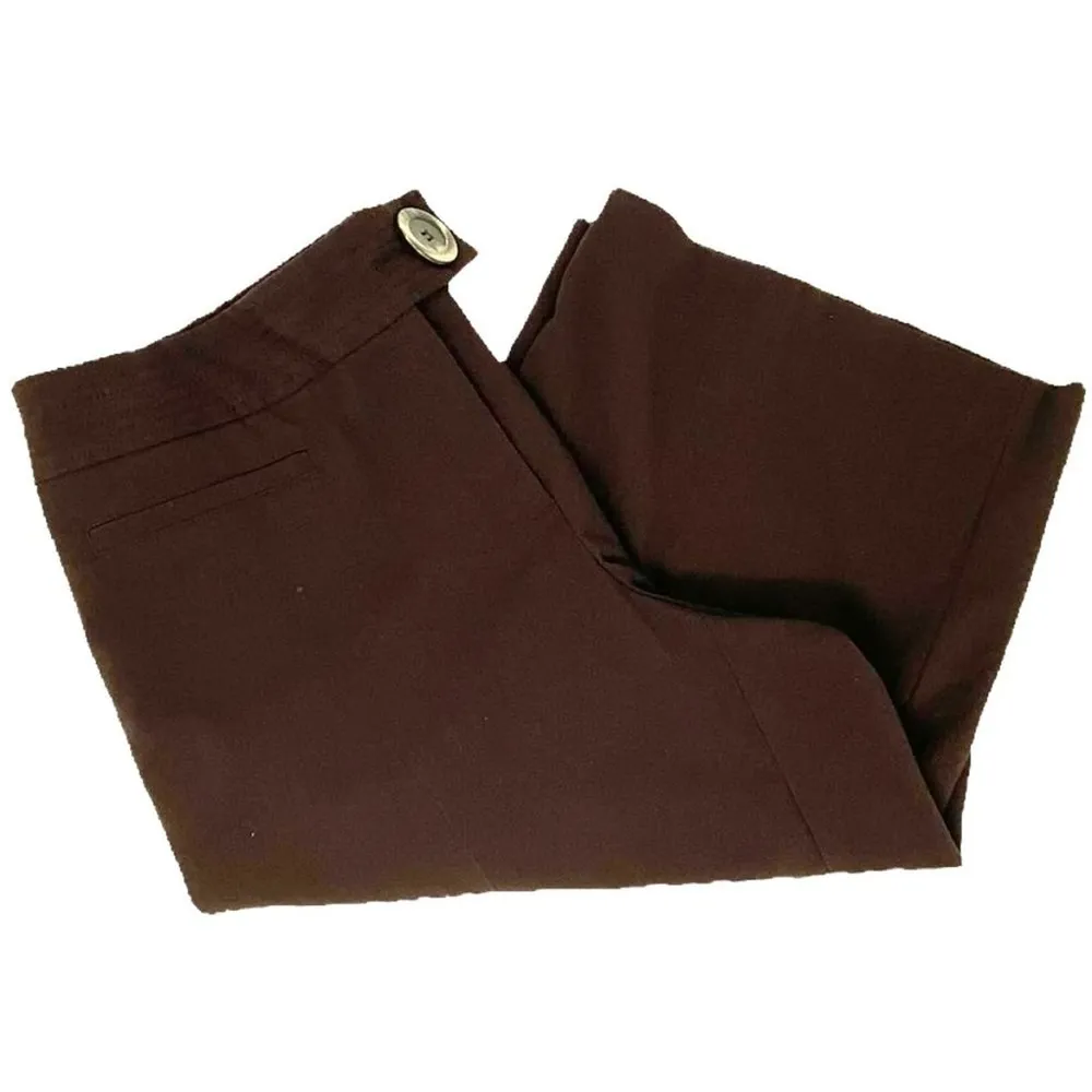 NINE WEST Ladies Chocolate Brown Stretch Capri Pants ~ Women's Misses Size 12 - Image 2