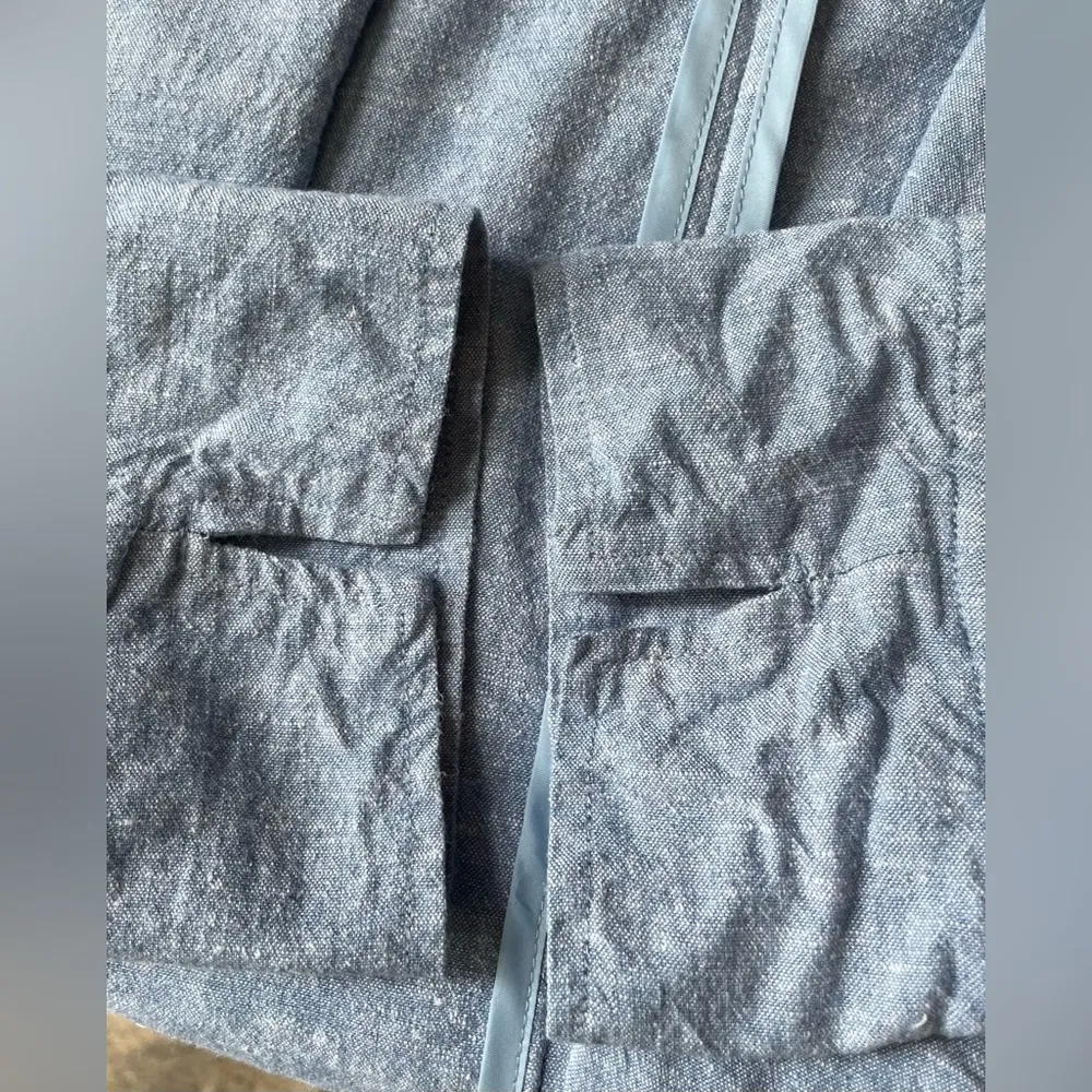 Lane Bryant Blue Linen Blend Officecore Resortwear Summer Women's Jacket - Image 7