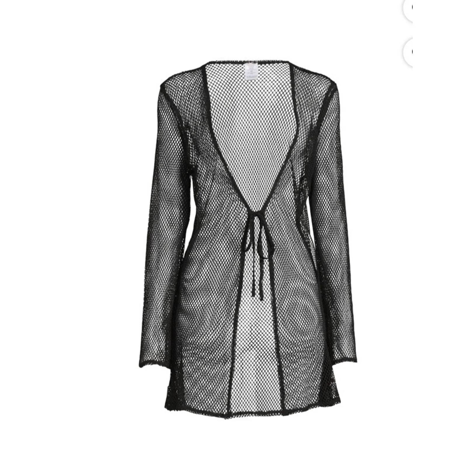 No Boundaries Womens Black Tie Front Side Slit Mesh Swim Cover Up Sz XXL-XXXL - Image 2