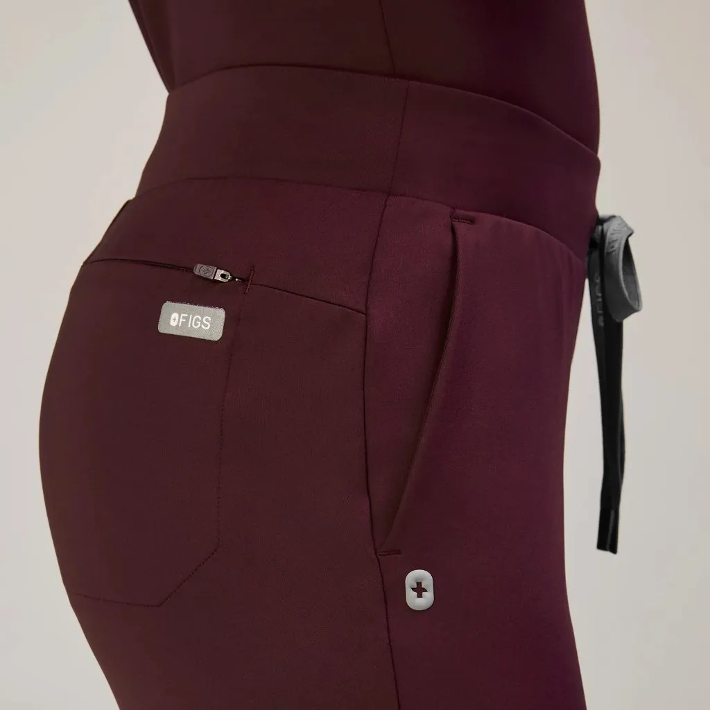 Figs Tena FORMx Slim Tapered Scrub Pants in Burgundy, Size Large - Image 5