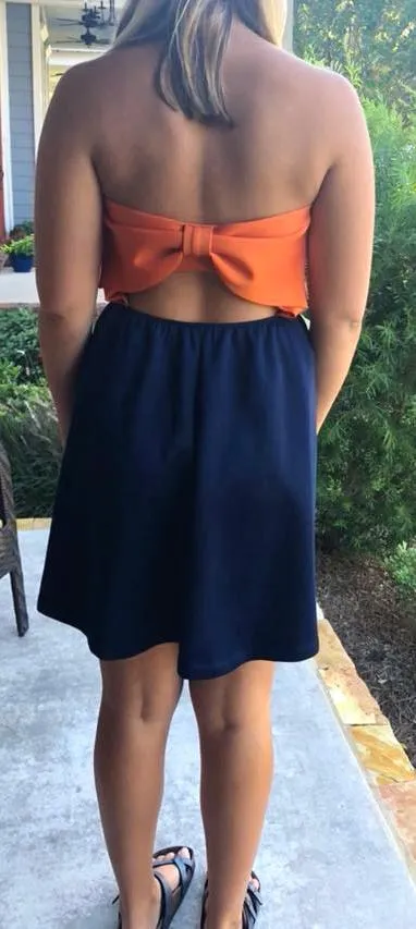 orange & blue sundress! Size M - Image 2