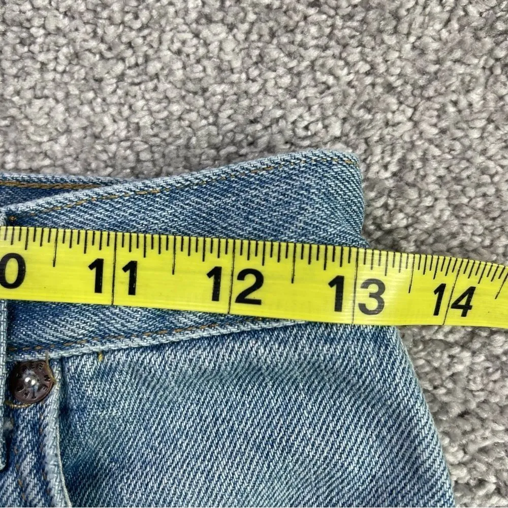 We The Free Jeans Women's 24 Blue Straight Mid-Rise Light Wash Relaxed Torn - Image 9