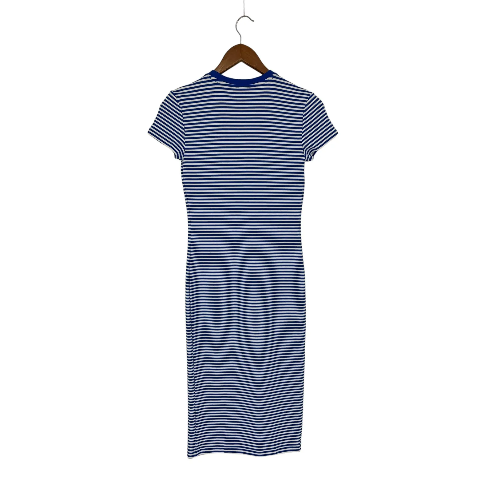 Polo Ralph Lauren Striped Short Sleeve T Shirt Dress In Keel Blue White - Image 11