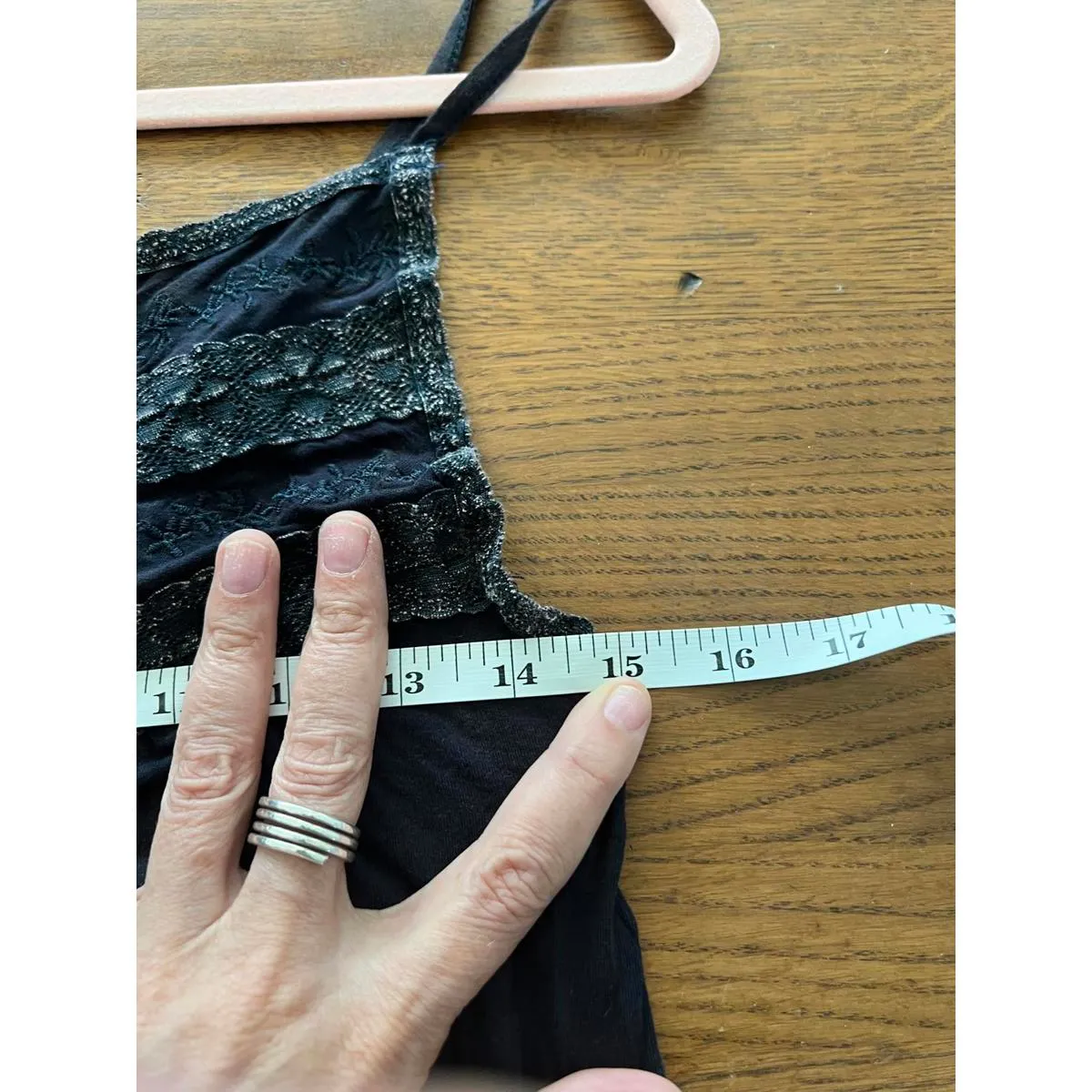 POL Black Lace Trim Slip Dress Gray - Image 4