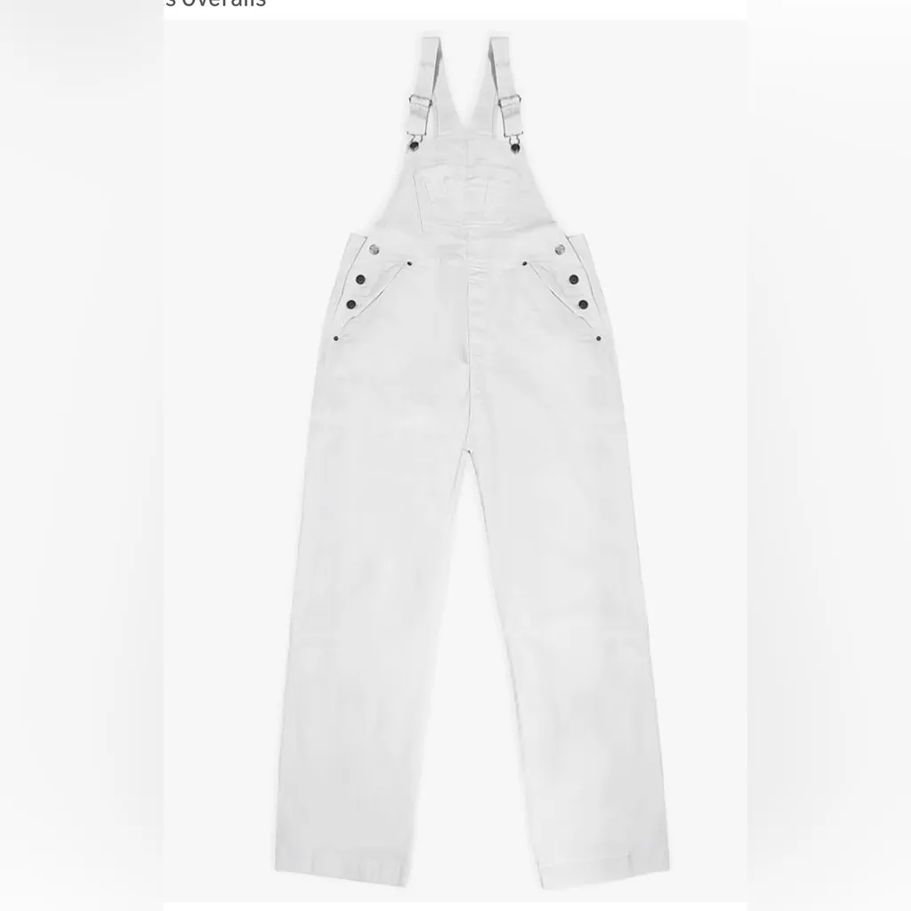 Hybrid & Company Women's white Denim Overalls size 2x - Image 3