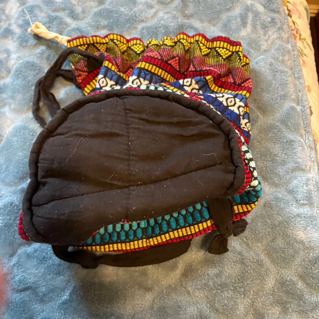 Colorful Boho Geometric Drawstring Backpack Red - Image 7