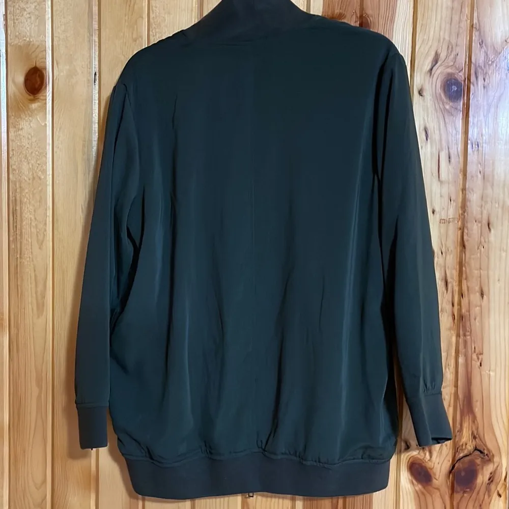 Who What Wear Green Oversized Bomber Jacket - Image 3