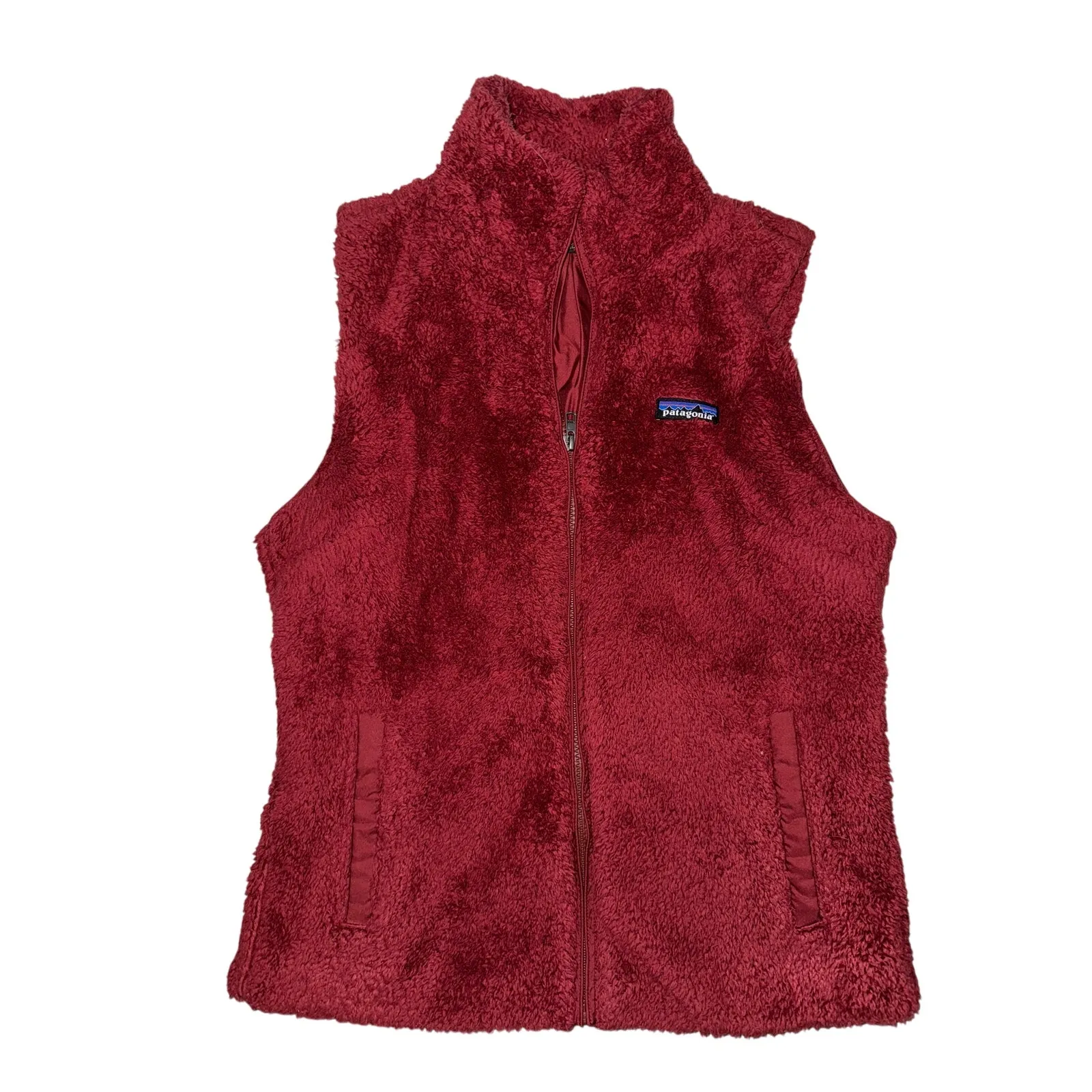 Patagonia Women's Los Gatos Vest Sherpa fluffy maroon fall large super soft - Image 2