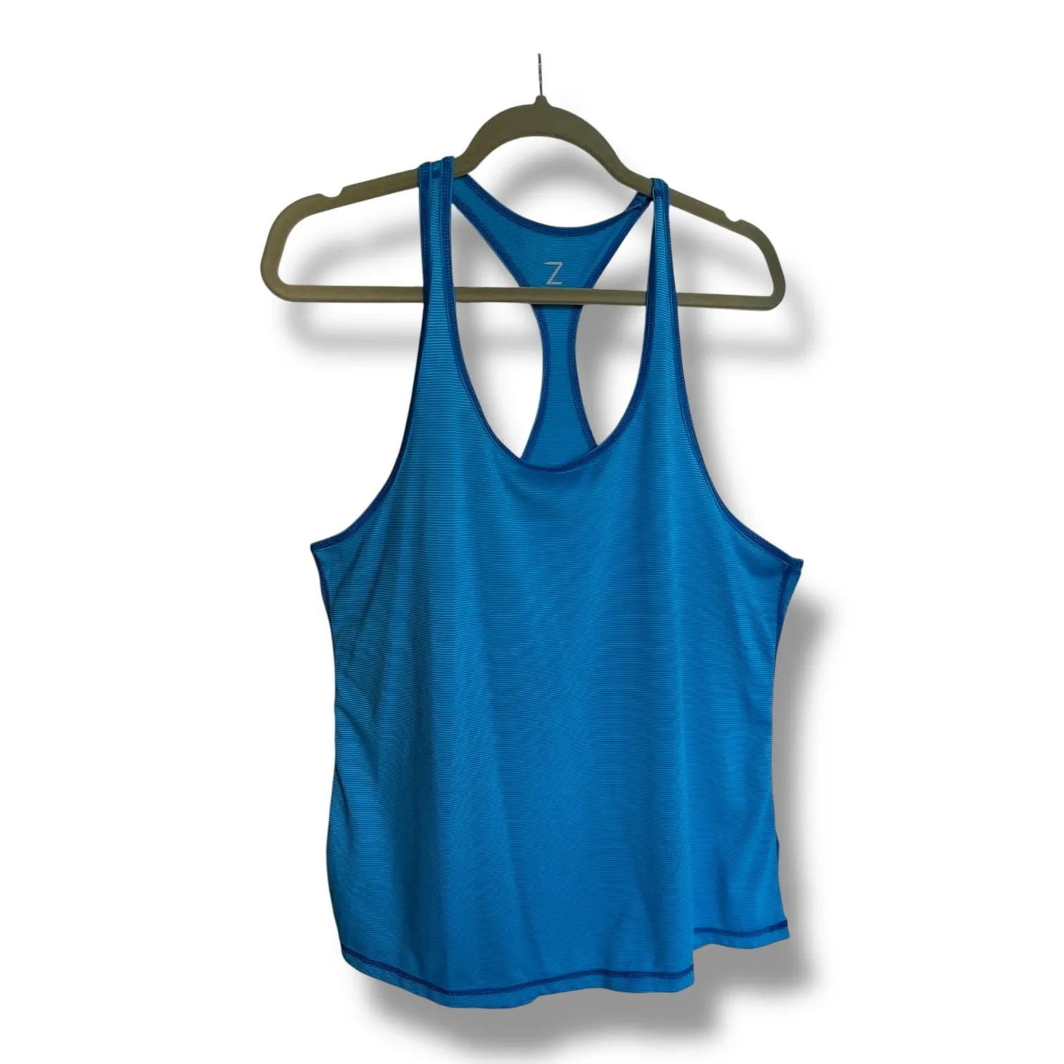 Z by‎ Zella Womens Tank Top Blue Stripe Workout Athleisure Running Racerback XL - Image 3