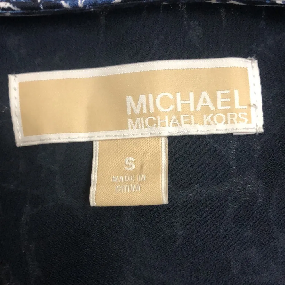 Michael Kors Womens Cold Shoulder Tie Belt Shift Dress Blue - Image 10