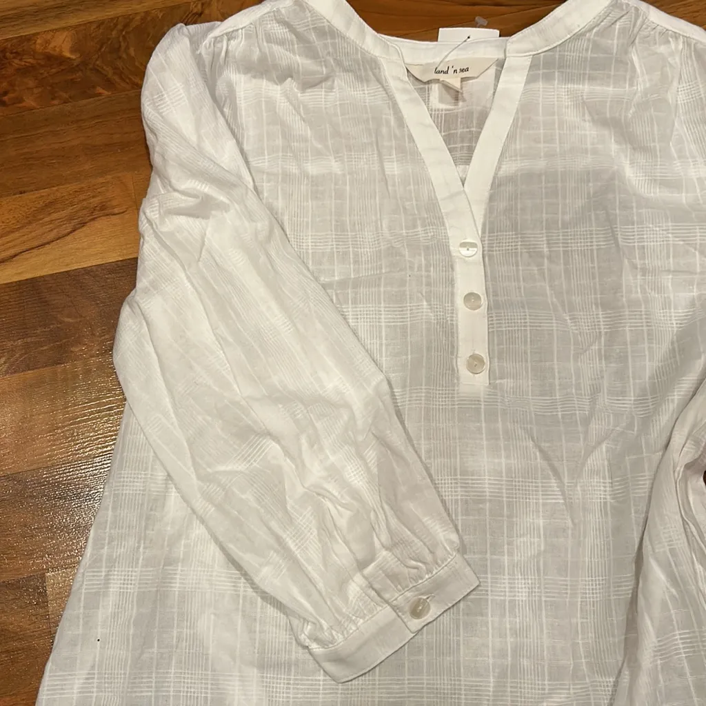 NWT Land ‘n‎ sea cotton top White Size L - Image 4