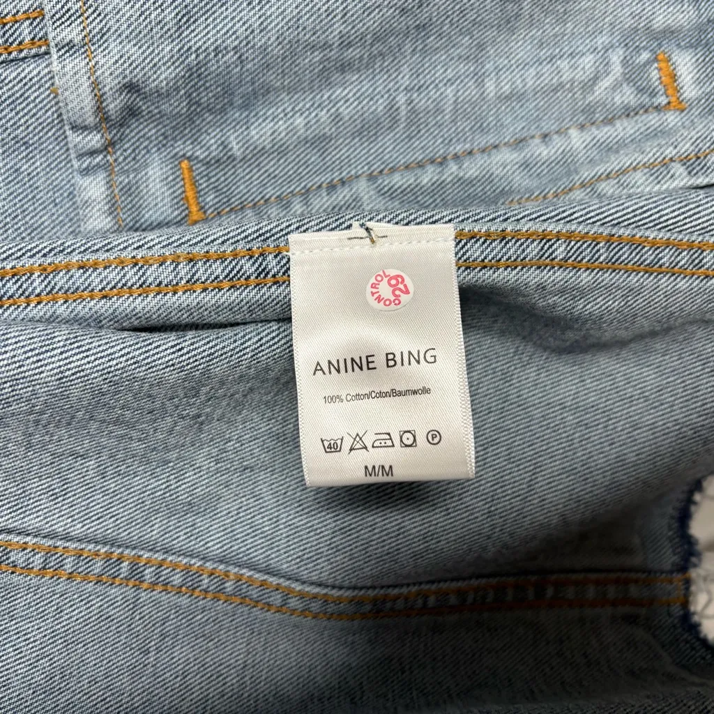 Anine Bing Jackie 1999 Denim Jean Jacket Dark Wash Blue - Image 7