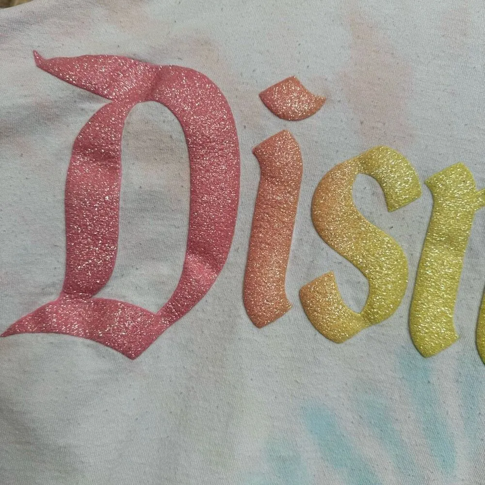 Disneyland Spirit Jersey Pastel Rainbow Colorful Tie Dye Glitter Long Sleeve Shi - Image 7