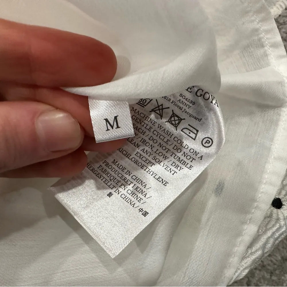 Stine Goya Anny A-Line Full Skirt Midi Dress in Mini Daisy Cream Medium M - Image 8