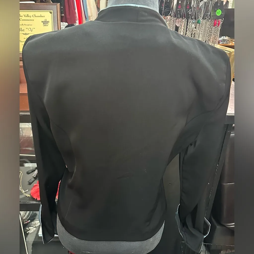 Sag Harbor sz 10 black with blue trim blazer - Image 3