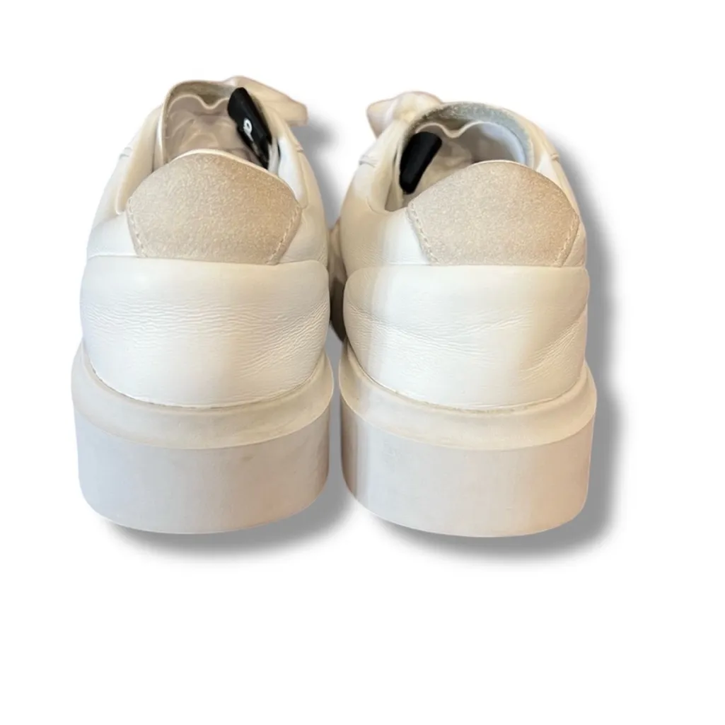 Adidas Sleek White Court Sneakers All Leather Women’s 7- fit more like 8 - Image 7