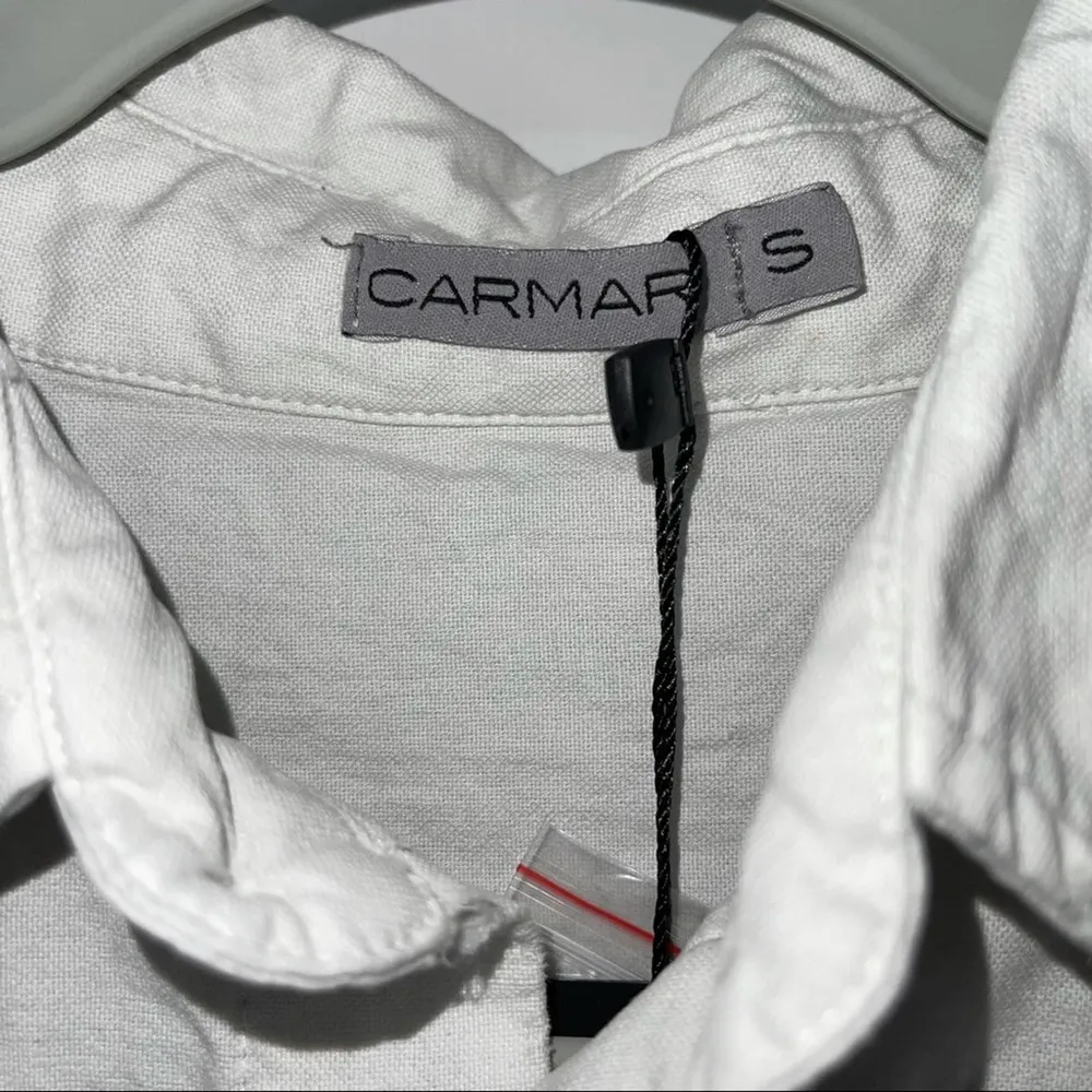 LF CARMAR NAVY BLUE & WHITE STRIPED COTTON LOOSE FIT BUTTON DOWN SMALL - Image 6