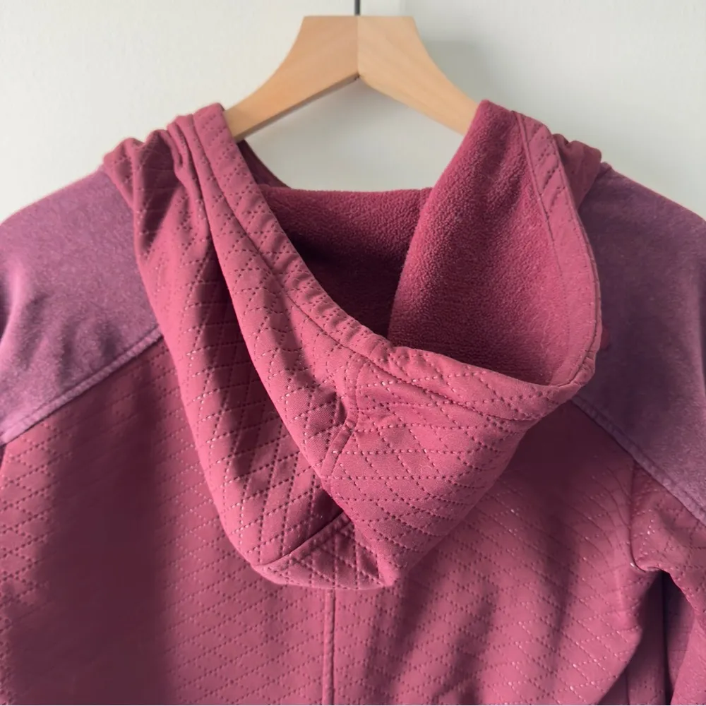 The North Face Red Utility Jacket with Hood Tunic Length Pockets Full Zip quilt - Image 7