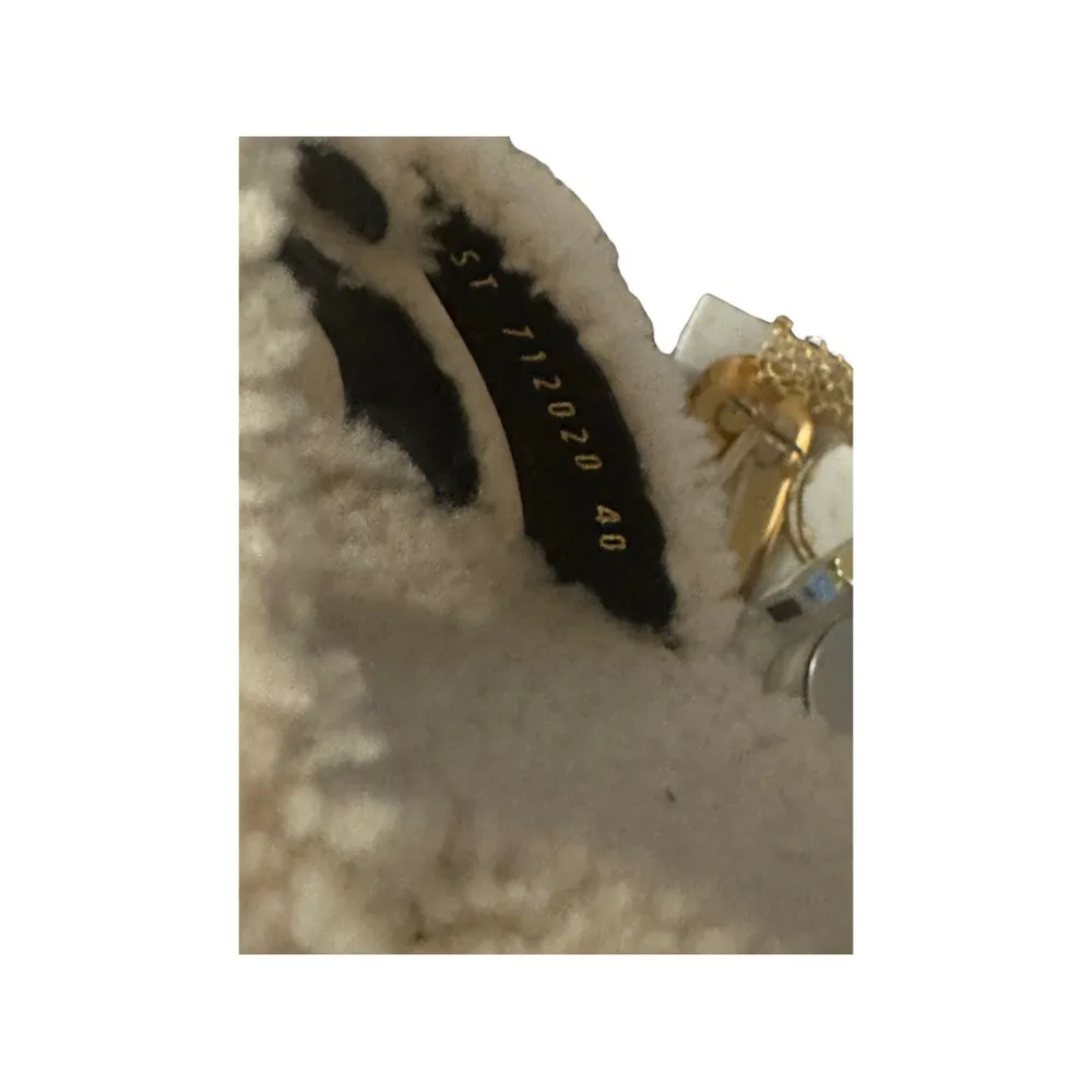 YSL Like New Tribute Shearling Flat Sandal - Image 2