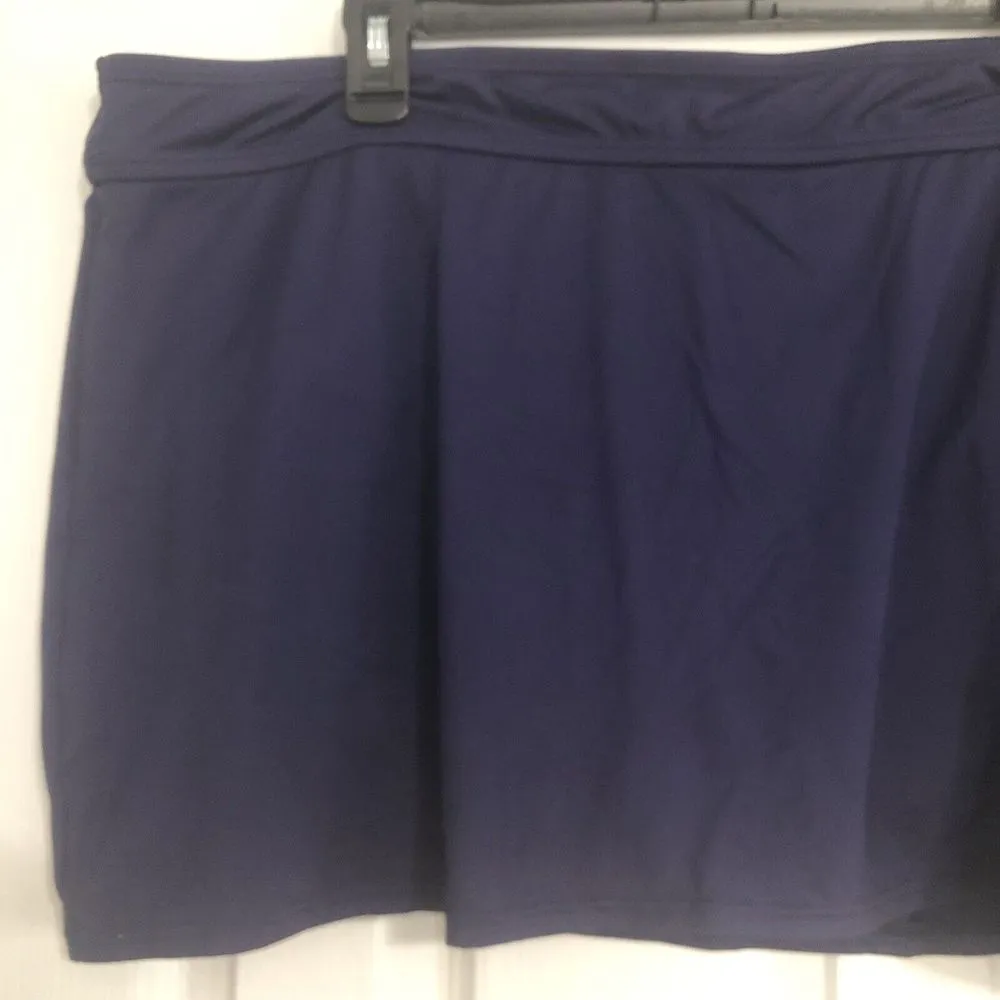 ANNE COLE Plus‎ Size Banded Swim Skirt Navy Blue 22W, MSRP $64 - Image 3