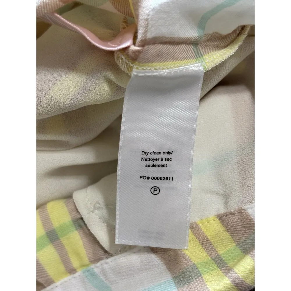 Rag & Bone Casual Shorts White & Yellow Plaid 100% Cotton Size 14 - Image 7