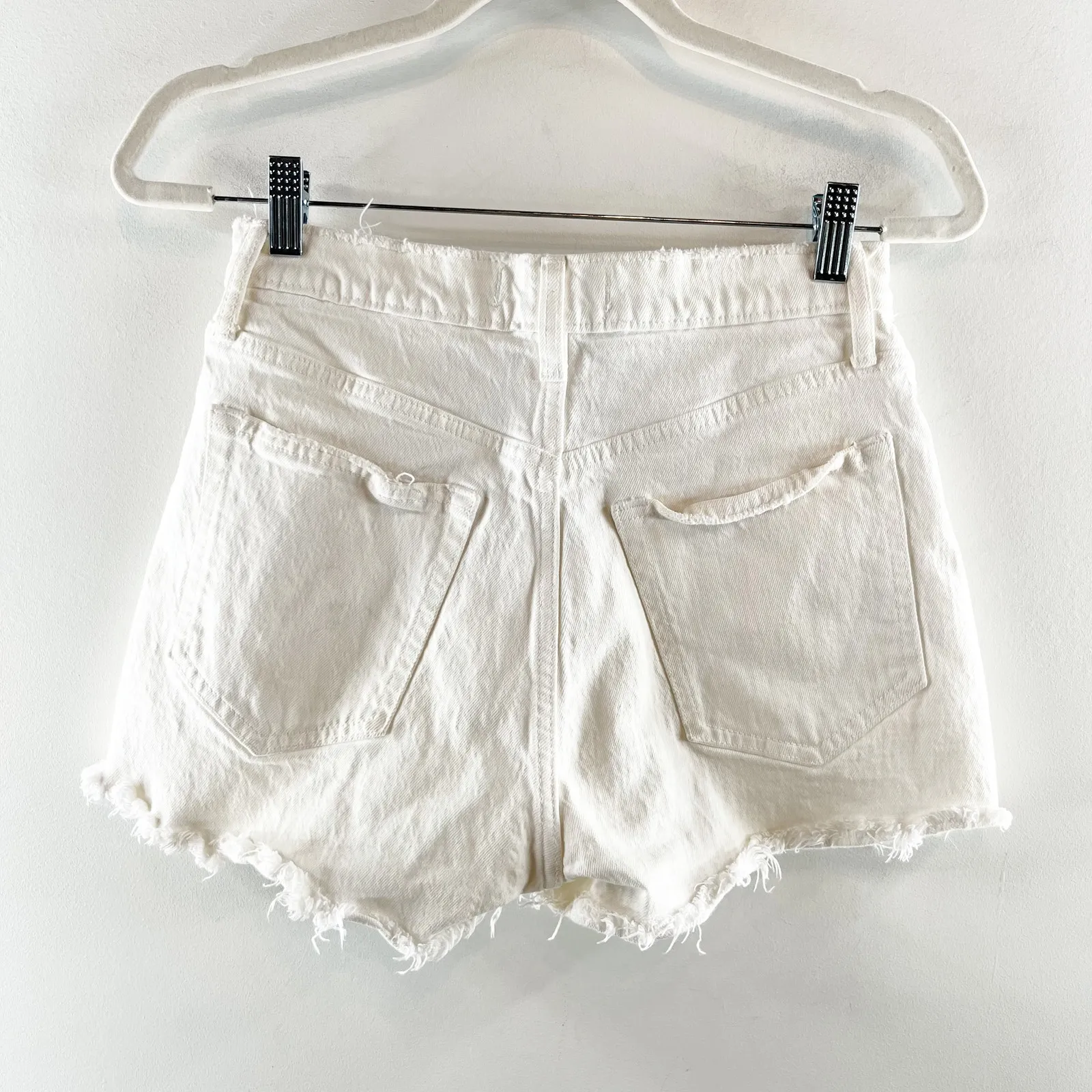 Abercrombie High Rise Curve Love Cutoff Mom Shorts White 27 / 4 - Image 4