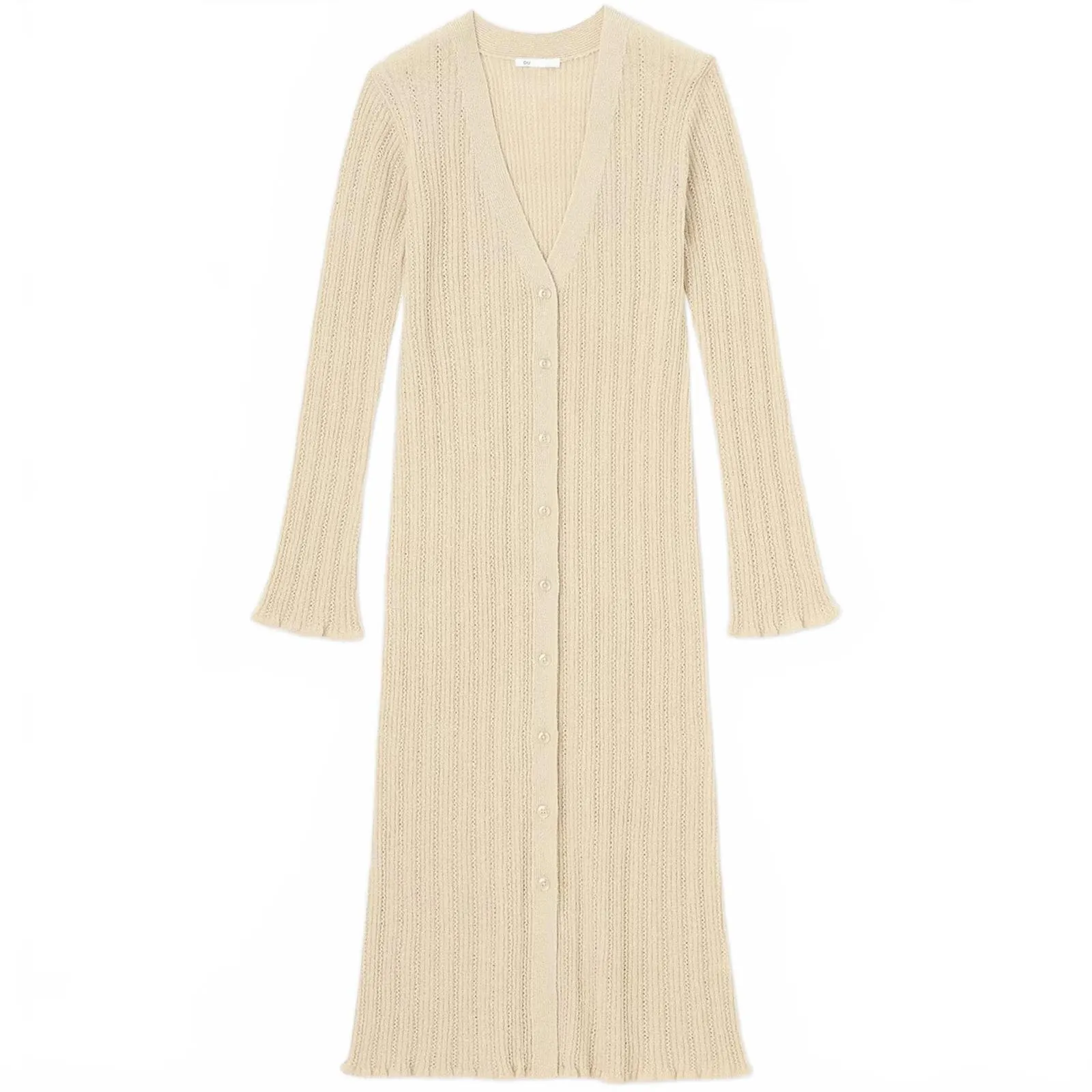 Uniqlo GU Loop Boucle Yarn Semi-Sheer Long Cardigan Beige NWT - Image 5