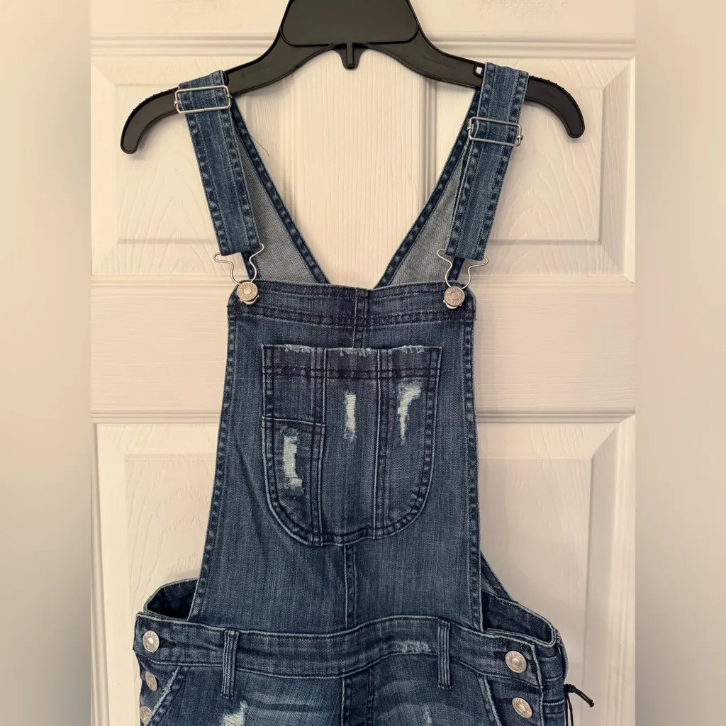 Black Orchid  Overall Shorts Women's Blue Denim Overalls Size Small - Image 11