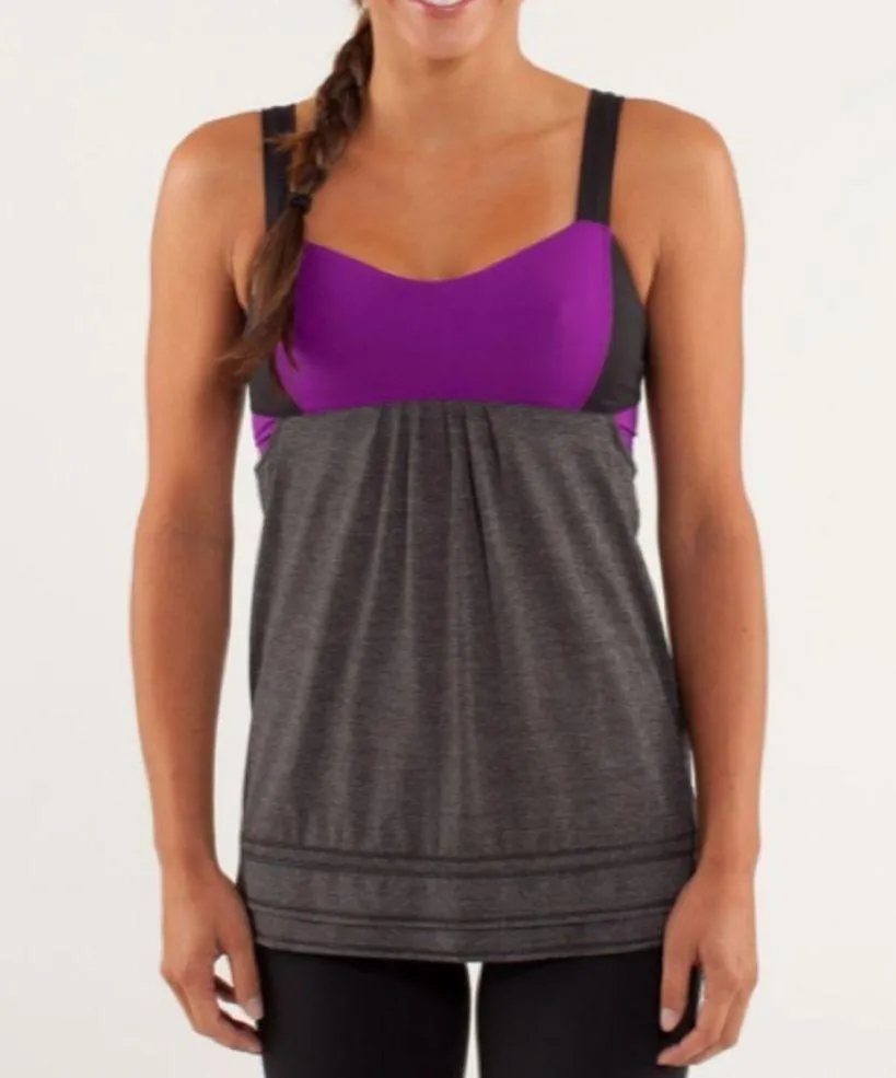 Lululemon Back On Track Tank Top in Black and Tender Violet - Image 3
