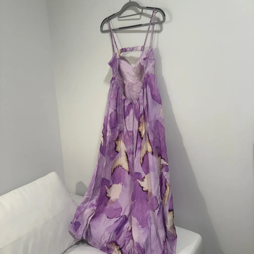 Bardot Purple Printed Midi Dress - Image 8
