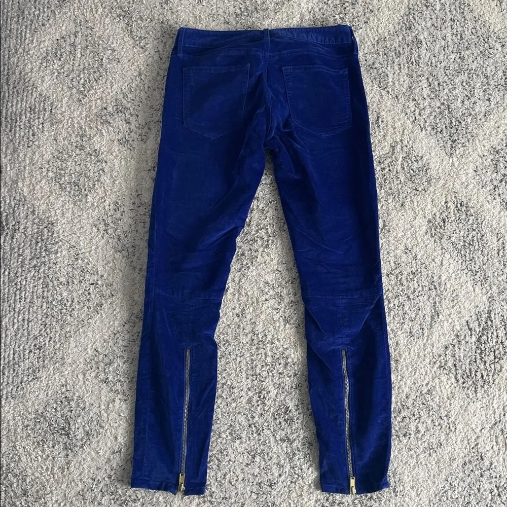 Gap 1969 Blue Velour with Gold Accents Skinny Ankle Pants Size 27 Regular - Image 8