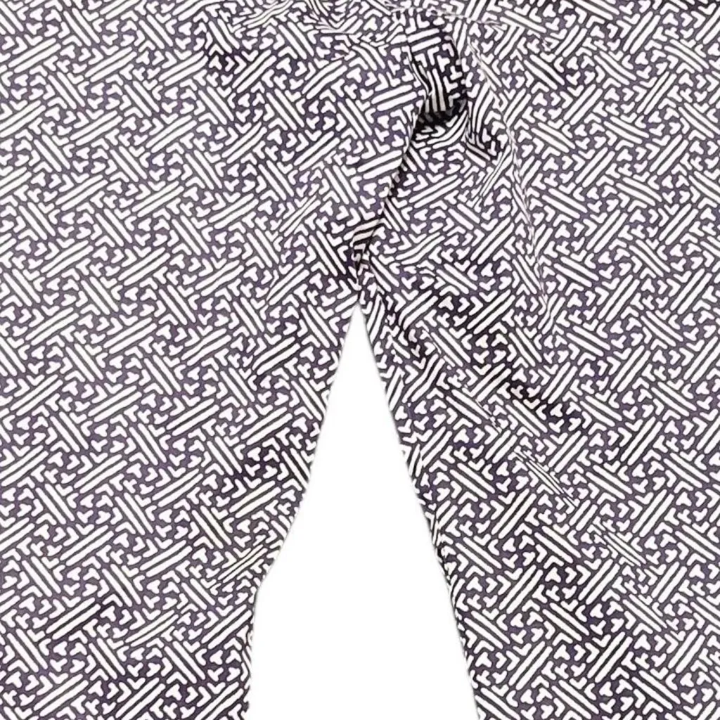 Talbots Pants Womens Size 10 Purple White Geometric Print with Belt Career Wear - Image 4
