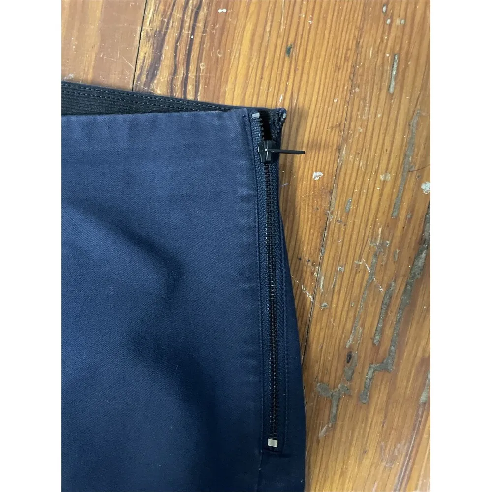 Everlane Ponte Pants Elastic Waist Side Zip Blue Skinny Stretch Mid Rise Size 10 - Image 3