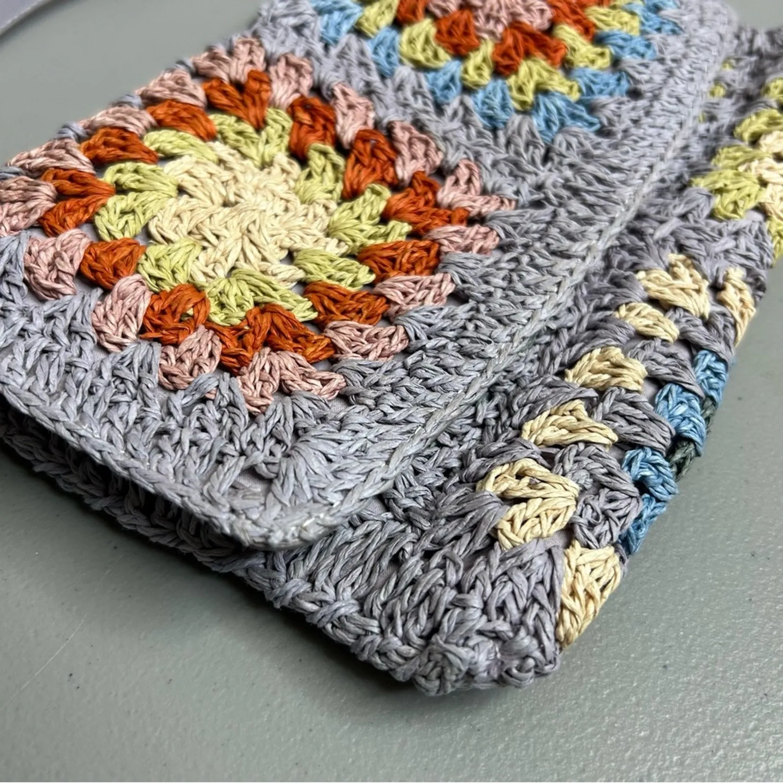 Lucky Brand Boho Straw Floral Crossbody Bag Purse Pink Orange Blue Yellow NWT - Image 2